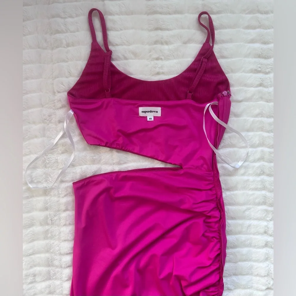 Hot Pink Cut Out Dress - Picture 10 of 12